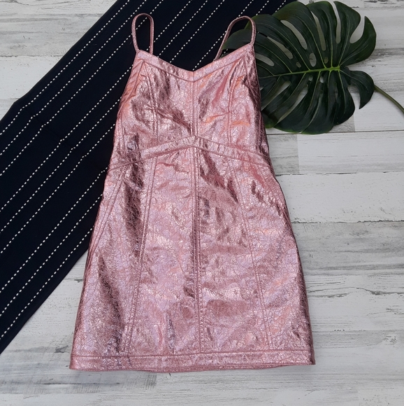 For Love And Lemons Dresses & Skirts - For Love & Lemons| Luna Metallic Dress Mini Pink